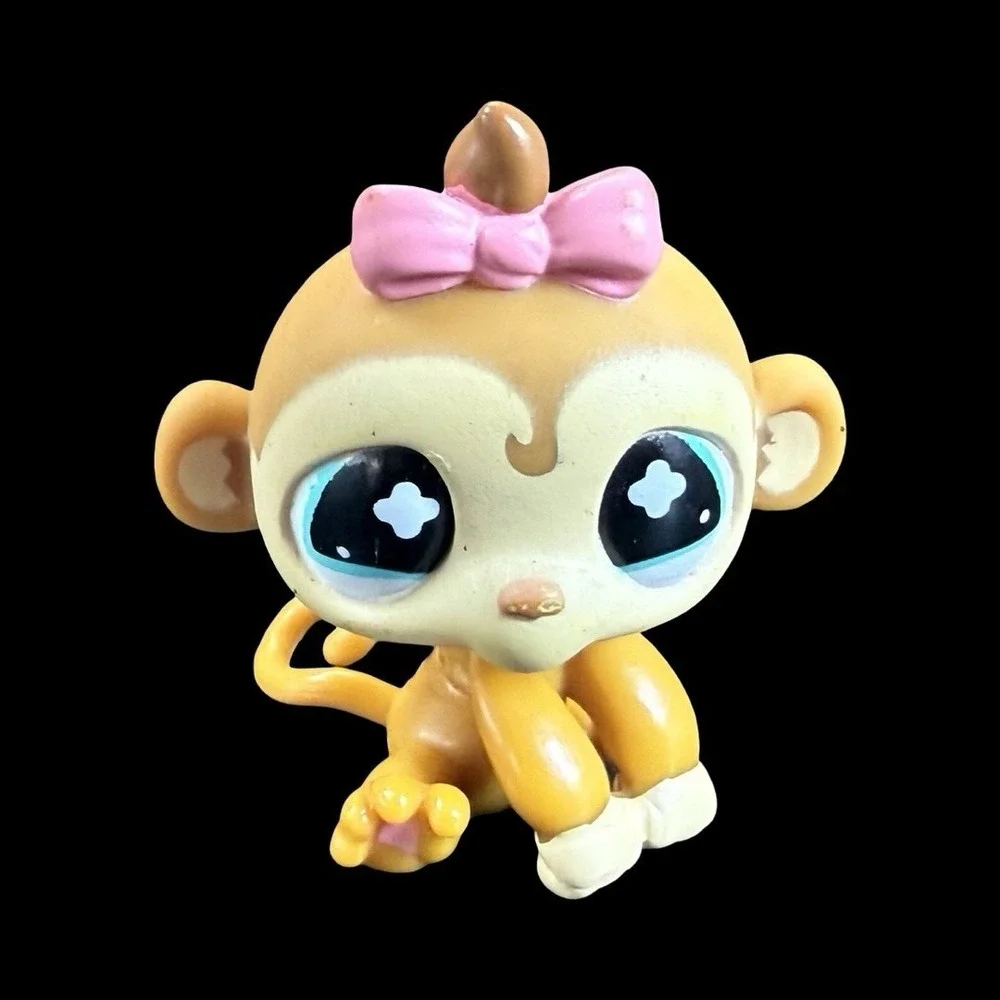 Hasbro Littlest Pet Shop Monkey #811 Pink Bow Baby LPS 2009 RARE
